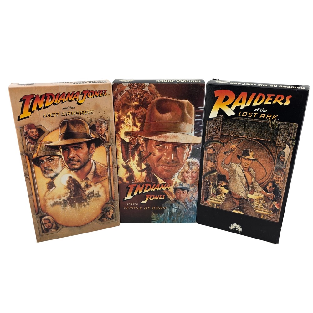 Indiana Jones VHS Trilogy Raiders Temple Doom Last Crusade Lost Ark‎ Set of 3